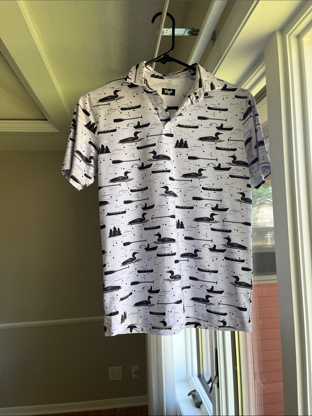Wrangler Kids' White Polo with Black Duck Print